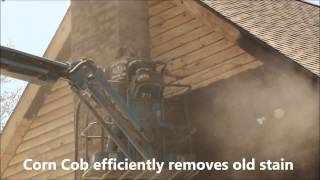 Corn Cob Blasting Log Home Restoration [upl. by Uttica]