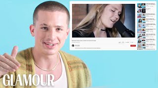 Charlie Puth Watches Fan Covers on YouTube  Glamour [upl. by Merideth]