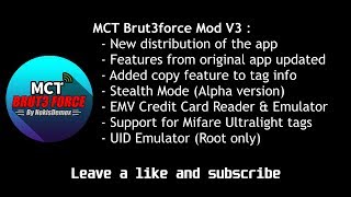 Mifare Classic Tool Bruteforce Mod V30 Android [upl. by Antons]