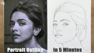 Perfect Portrait Outline in 5 Minutes  HOW TO DRAW FACE  Basic Proportion for Beginners [upl. by Duval]