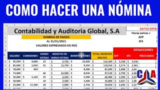 Como hacer una nómina en excel [upl. by Auof]