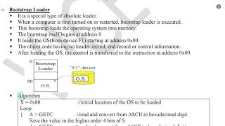 Module 4  Linkers Loaders Absolute Loader Bootstrap Loader [upl. by Kannry310]