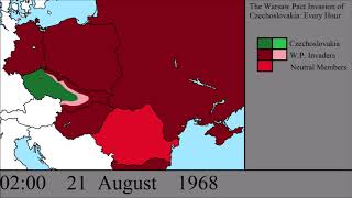 The Warsaw Pact Invasion of Czechoslovakia Every Hour [upl. by Melda]