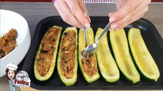 ZUCCHINE RIPIENE AL FORNO senza carne  baked stuffed zucchini [upl. by Nitnerb118]