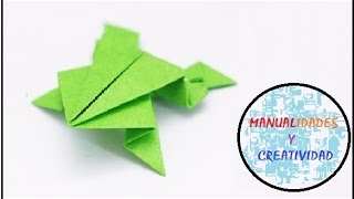 Rana de papel │Como hacer una Rana Saltarina │ Origami  Papiroflexia [upl. by Medardas]