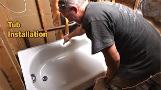 Installing an American Standard Bathtub l PLAN LEARN BUILD [upl. by Camm384]