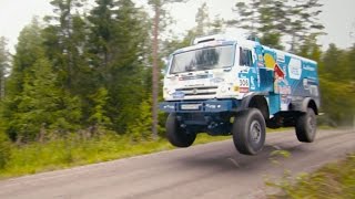 Kamaz T4 Dakar Truck Chases a Volkswagen Polo R WRC [upl. by Alraep]