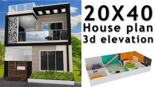 20X40 House plan with 3d elevation by nikshail [upl. by Ellicul665]