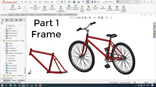 Solidworks Tutorial  How to Make a Bicycle Design Part 1  Frame [upl. by Zanas]