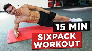 15 MIN SIXPACK WORKOUT NO EQUIPMENT BODYWEIGHT WORKOUT [upl. by Namdor]