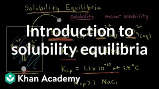 Introduction to solubility equilibria  Equilibrium  AP Chemistry  Khan Academy [upl. by Derman]