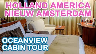 Nieuw Amsterdam Oceanview Cabin Tour Holland America [upl. by Atinaj]