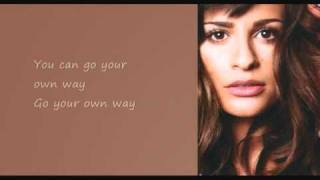 Glee  Go your own way lyrics [upl. by Direj]