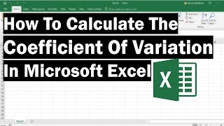 How To Calculate The Coefficient Of Variation In Excel [upl. by Lyall]