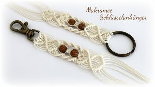 Makramee Schlüsselanhänger  DIY  Macrame Keychain [upl. by Kempe548]