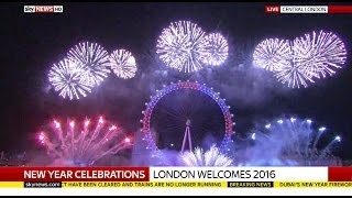 London ENGLAND New Years Eve 2016  Fireworks Full Display [upl. by Hajan]