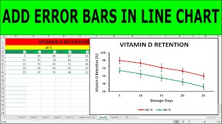 Add Error Bars to a Line Chart  How To Add Error Bars In Excel Custom Error Bars [upl. by Akenor923]