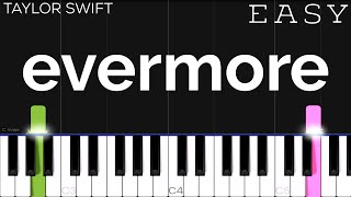 Taylor Swift  evermore ft Bon Iver  EASY Piano Tutorial [upl. by Helmer320]