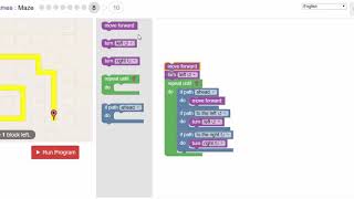 Blockly Games  Maze  Level 8 [upl. by Yrocej]