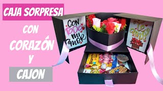 Gift Box  Caja sorpresa con cajon y corazon  DIY [upl. by Lengel]