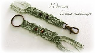 Makramee Schlüsselanhänger 2  DIY  Macrame Keychain 2 eng sub [upl. by Eltsirhc]