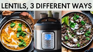 HOW TO COOK LENTILS IN THE INSTANT POT [upl. by Ettedualc]