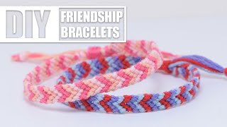 DIY Chevron Friendship Bracelets  Easy Tutorial for Beginners [upl. by Balfore]