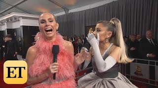 Watch Ariana Grande Accidentally Curse MULTIPLE TIMES During GRAMMYs Interview [upl. by Lodie994]