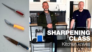 Knife sharpening  Part 1  Tormek Live Sharpening Class [upl. by Nevetse964]