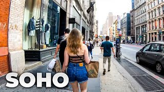 ⁴ᴷ⁶⁰ Walking NYC Narrated  SoHo Manhattan July 10 2019 [upl. by Erodoeht]