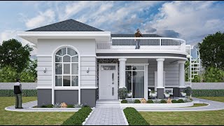 BUNGALOW HOUSE DESIGN  2 BEDROOM  100 SQM  1076 SQFT [upl. by Roosevelt]