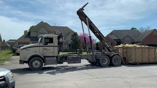 Rolloff Truck Dumpster Delivery April 2 2020 [upl. by Lauhsoj]