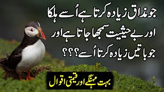 Aqwal e Zareen In Urdu  Hindi Urdu Quotes About Life [upl. by Eiramassenav]