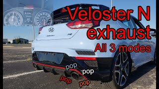 2020 Hyundai Veloster N Stock Exhaust  Normal Sport amp N Modes [upl. by Lipman]