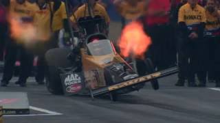 NHRA Top Fuel driver Doug Kalittas WILD launch in Super Slo Mo [upl. by Anomahs341]