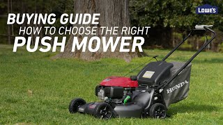 Push Lawn Mowers  Lowes Buyers Guide [upl. by Nnylahs]