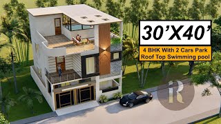 30X40 Duplex House design  1200 Sqft House Plan  9X12 Meters House Design with walkthrough [upl. by Lomasi]