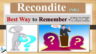 Recondite How to Remember English vocabulary with tricks mnemonics synonyms antonyms examples [upl. by Rockwood752]