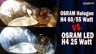 Osram LED HL vs Halogen Bulb  H4 HL [upl. by Shiau]