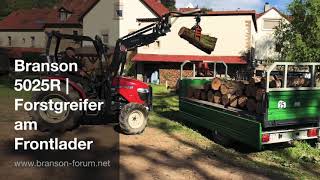 Branson Traktor 5025R mit Forstgreifer am Frontlader II [upl. by Kcirreg380]