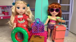 Elsa And Anna toddlers Packing for Vacation ✈️ beach 🏖 Vacation [upl. by Ehtylb858]