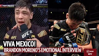 Viva Mexico Brandon Morenos emotional interview with Joe Rogan as Mexicos first UFC champion [upl. by Bastien]