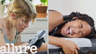 Getting My First Tattoo In 8 Steps  Ive Never Tried  Allure [upl. by Ahsertal751]