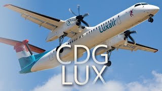 Luxair Luxembourg Airlines  CDG  LUX aboard a Bombardier Q400 Dash 8 [upl. by Ahsikyw368]