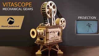 Robotime Hand Crank Vitascope ROKR LK601 DIY Film Projector 15 Discount code yoshiny [upl. by Petronia]