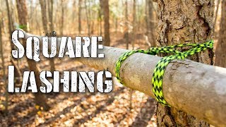 Most ESSENTIAL Bushcraft Knot The Square Lashing [upl. by Ayita530]