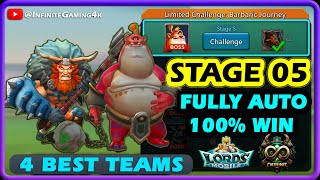 Barbarian Limited Challenge Stage 5 Eye to Eye Fully Auto Mode  Lords Mobile [upl. by Eriuqs]