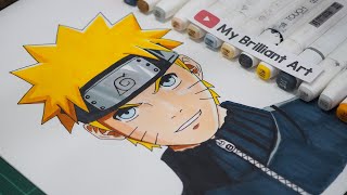 Naruto Shippuden  Drawing Naruto  Copic  My Brilliant Art [upl. by Nipsirc165]