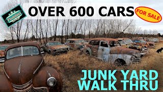 40 year old JUNK YARD walk through COOL vehicles EVERYWHERE [upl. by Anayik]