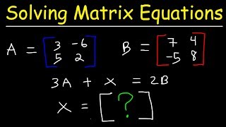 Solving Matrix Equations [upl. by Gruver]